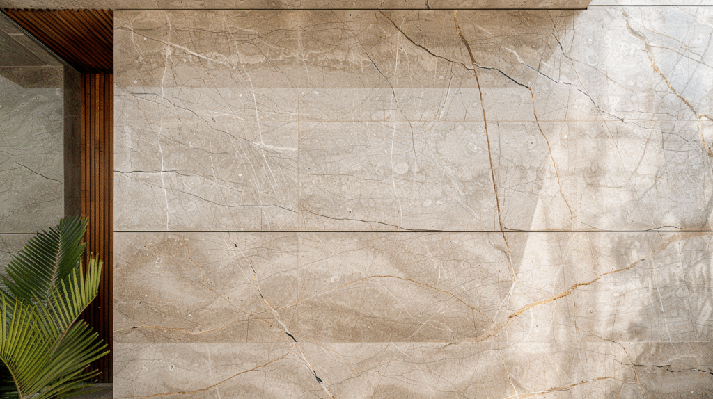 Revestimiento de Mármol Beige Maya en diseño minimalista – Recubrimientos Naturales Riviera Maya